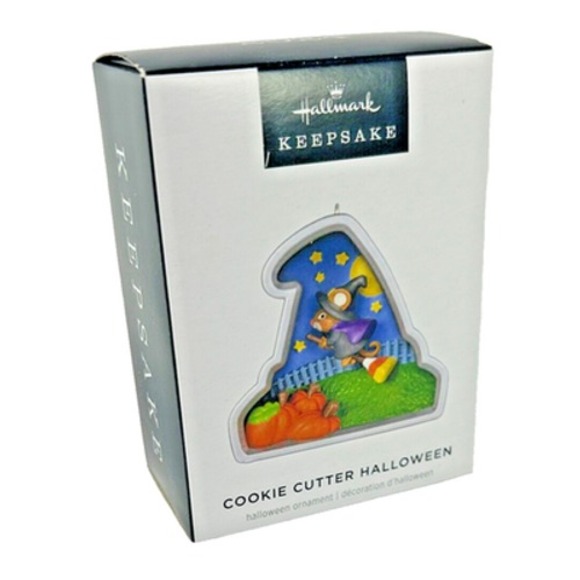 Hallmark Halloween COOKIE CUTTER 2024 Keepsake Ornament NIB Mouse Witch on Broom - Picture 1 of 6